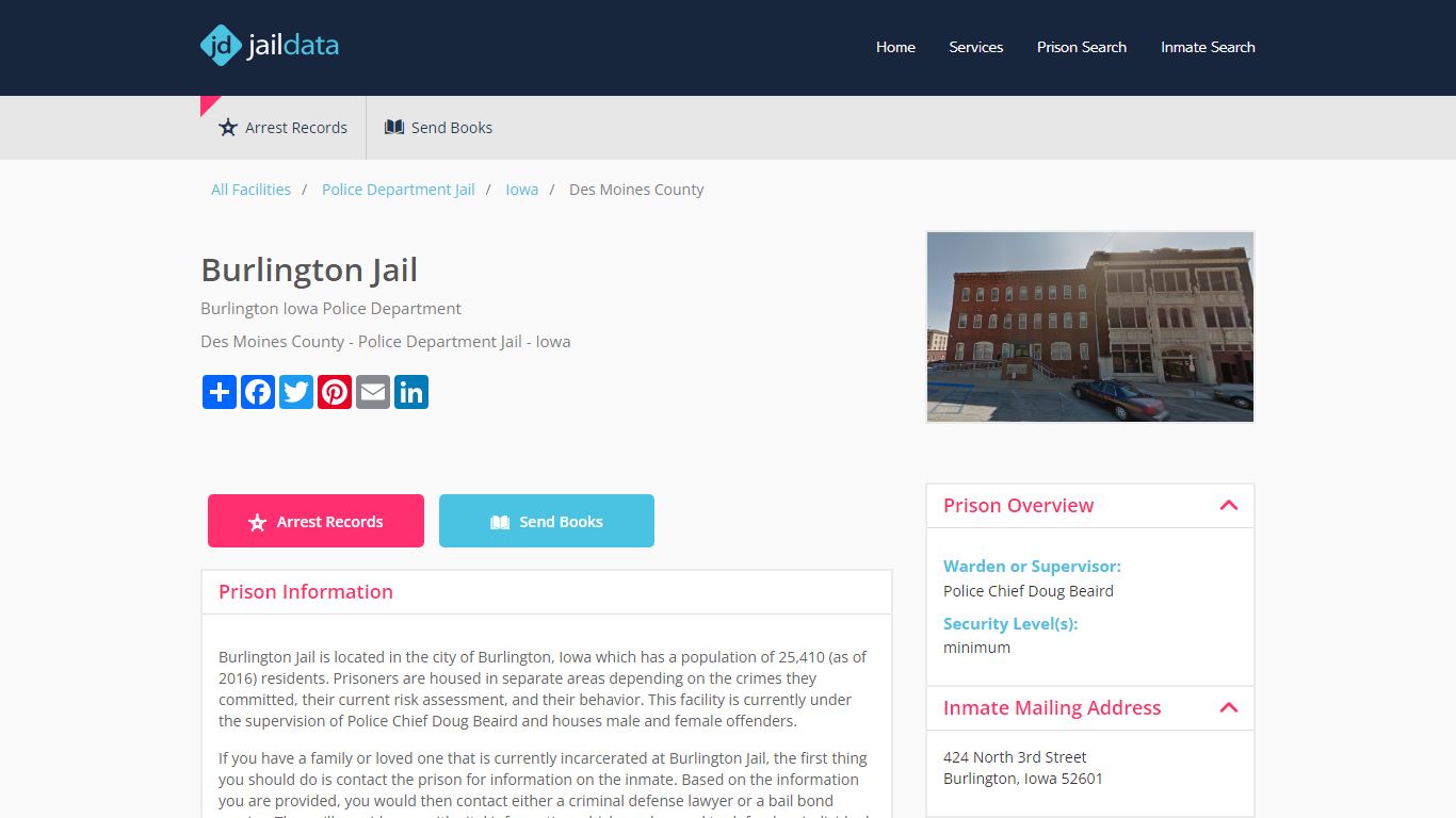 Burlington Jail Inmate Search and Prisoner Info - Burlington, IA